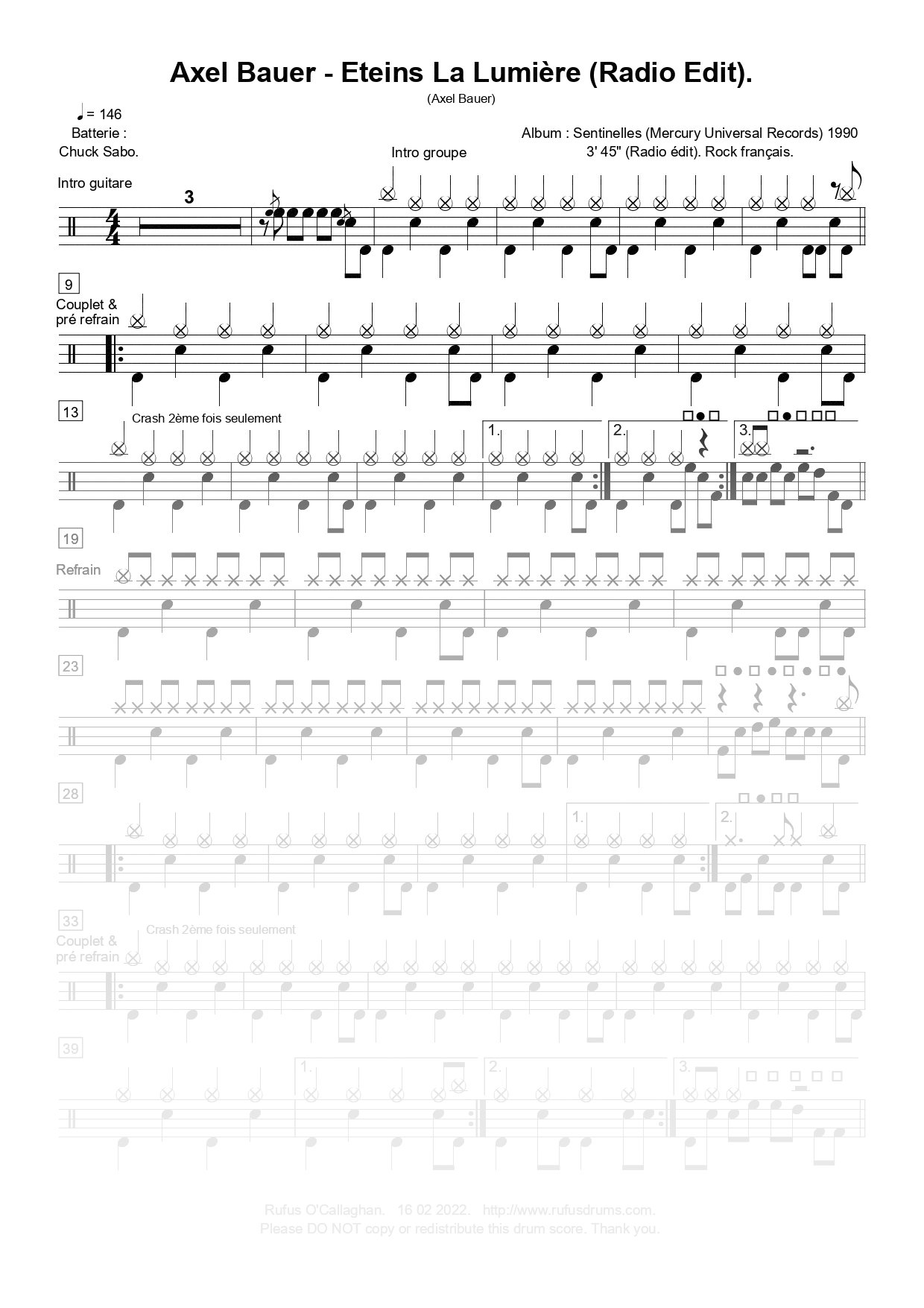 Axel Bauer - Eteins La Lumière