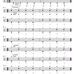 Méthodes de batterie – Bases du rythme – niveau 1